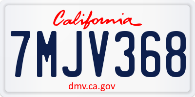 CA license plate 7MJV368