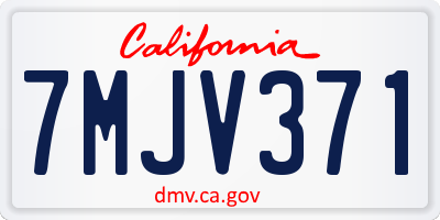CA license plate 7MJV371