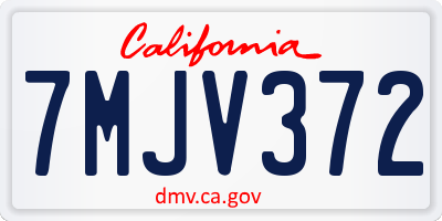 CA license plate 7MJV372