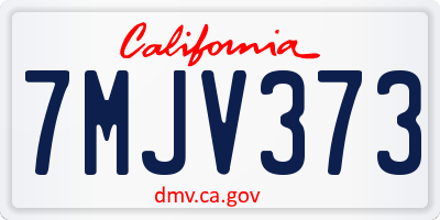 CA license plate 7MJV373