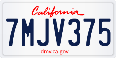 CA license plate 7MJV375