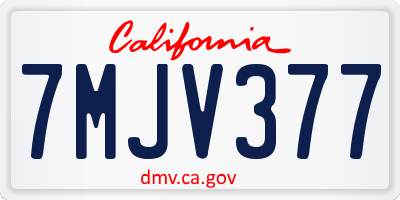 CA license plate 7MJV377