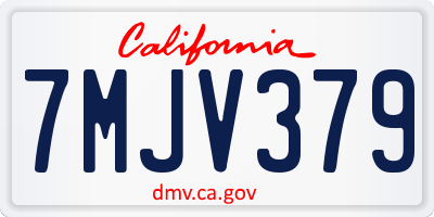 CA license plate 7MJV379