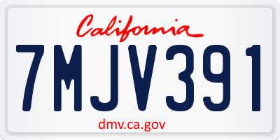 CA license plate 7MJV391