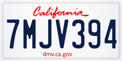 CA license plate 7MJV394