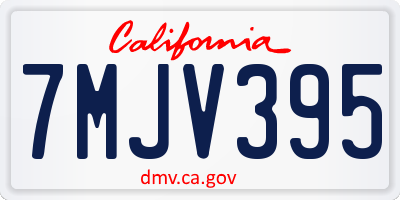 CA license plate 7MJV395