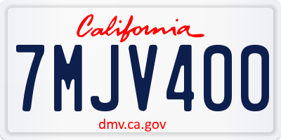 CA license plate 7MJV400