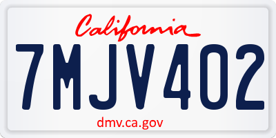 CA license plate 7MJV402