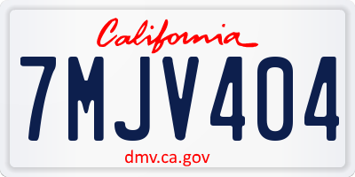 CA license plate 7MJV404