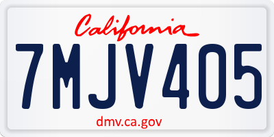 CA license plate 7MJV405