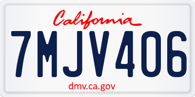 CA license plate 7MJV406