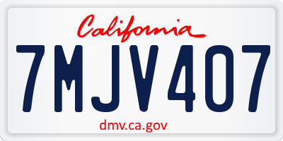 CA license plate 7MJV407