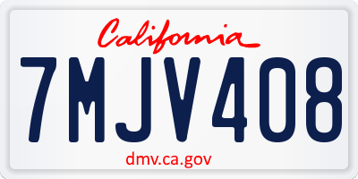 CA license plate 7MJV408