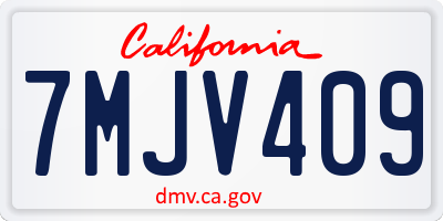 CA license plate 7MJV409