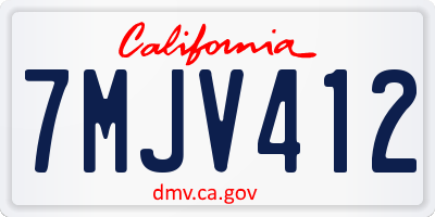 CA license plate 7MJV412