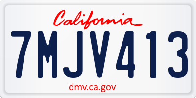 CA license plate 7MJV413