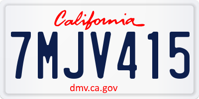 CA license plate 7MJV415