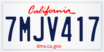CA license plate 7MJV417