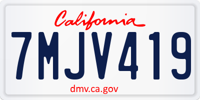 CA license plate 7MJV419