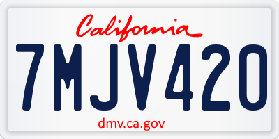 CA license plate 7MJV420