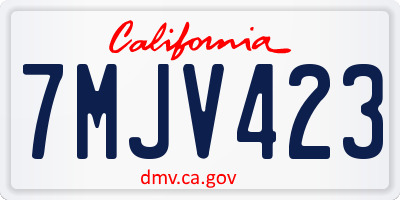 CA license plate 7MJV423