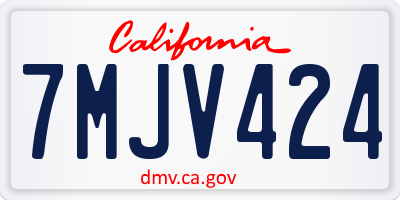 CA license plate 7MJV424