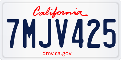 CA license plate 7MJV425