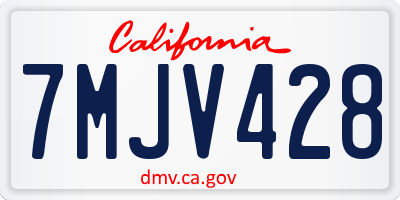 CA license plate 7MJV428