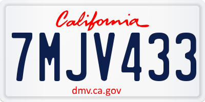 CA license plate 7MJV433