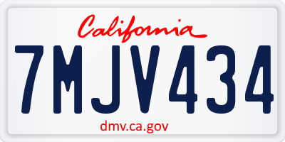 CA license plate 7MJV434