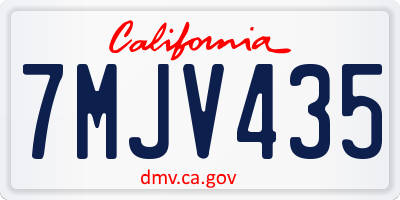 CA license plate 7MJV435