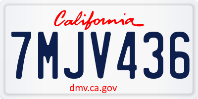 CA license plate 7MJV436