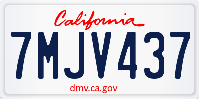 CA license plate 7MJV437