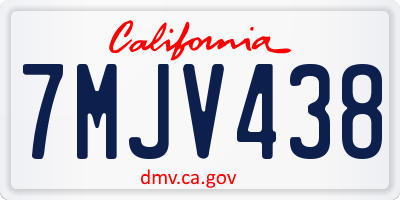 CA license plate 7MJV438