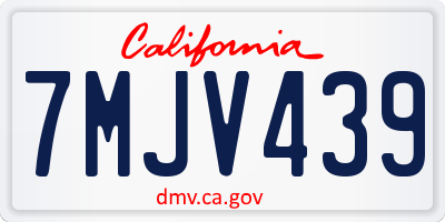 CA license plate 7MJV439