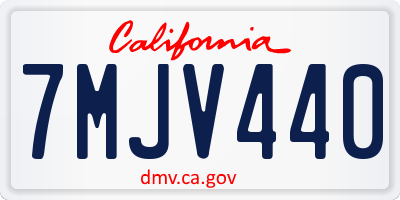 CA license plate 7MJV440