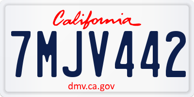 CA license plate 7MJV442
