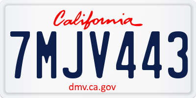 CA license plate 7MJV443