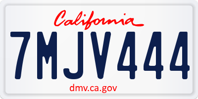 CA license plate 7MJV444