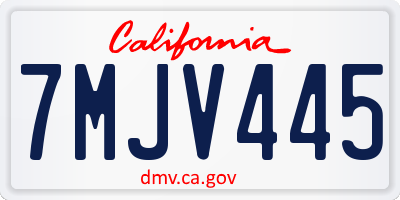 CA license plate 7MJV445