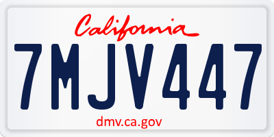 CA license plate 7MJV447