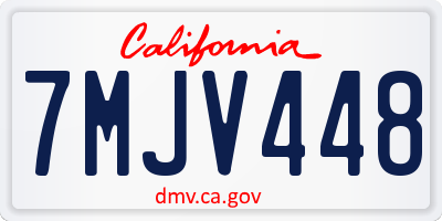 CA license plate 7MJV448