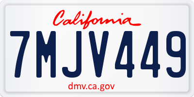 CA license plate 7MJV449