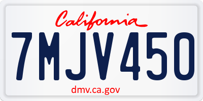 CA license plate 7MJV450