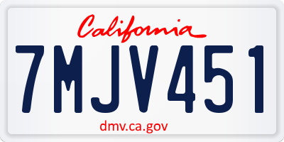 CA license plate 7MJV451