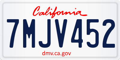 CA license plate 7MJV452
