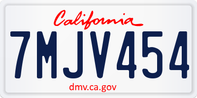 CA license plate 7MJV454