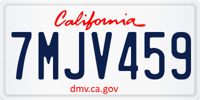CA license plate 7MJV459