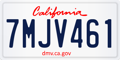 CA license plate 7MJV461