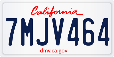 CA license plate 7MJV464